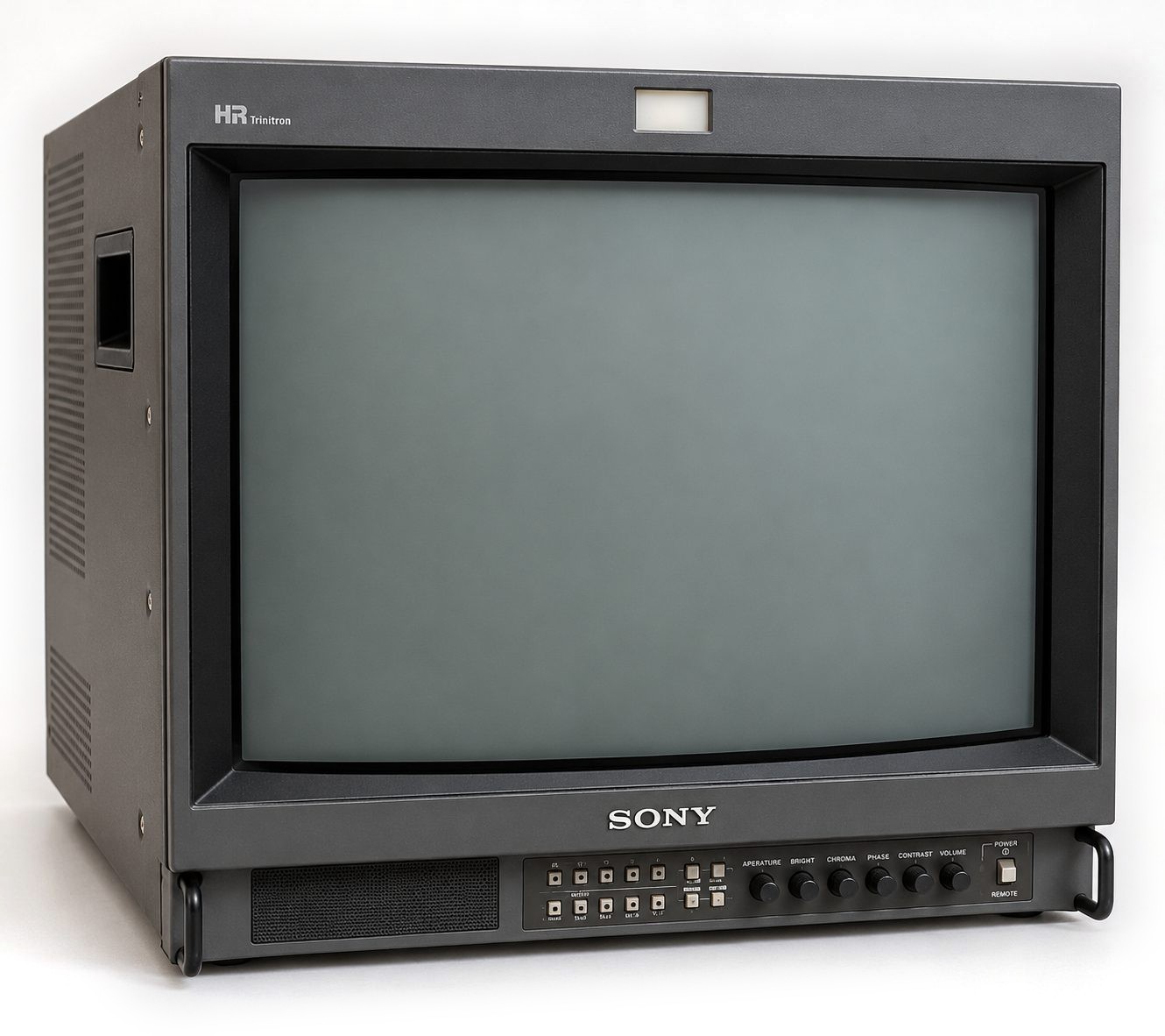 Monitor Sony HR Trinitron CRT de 20 pulgadas, vista frontal, con los mandos en la parte inferior