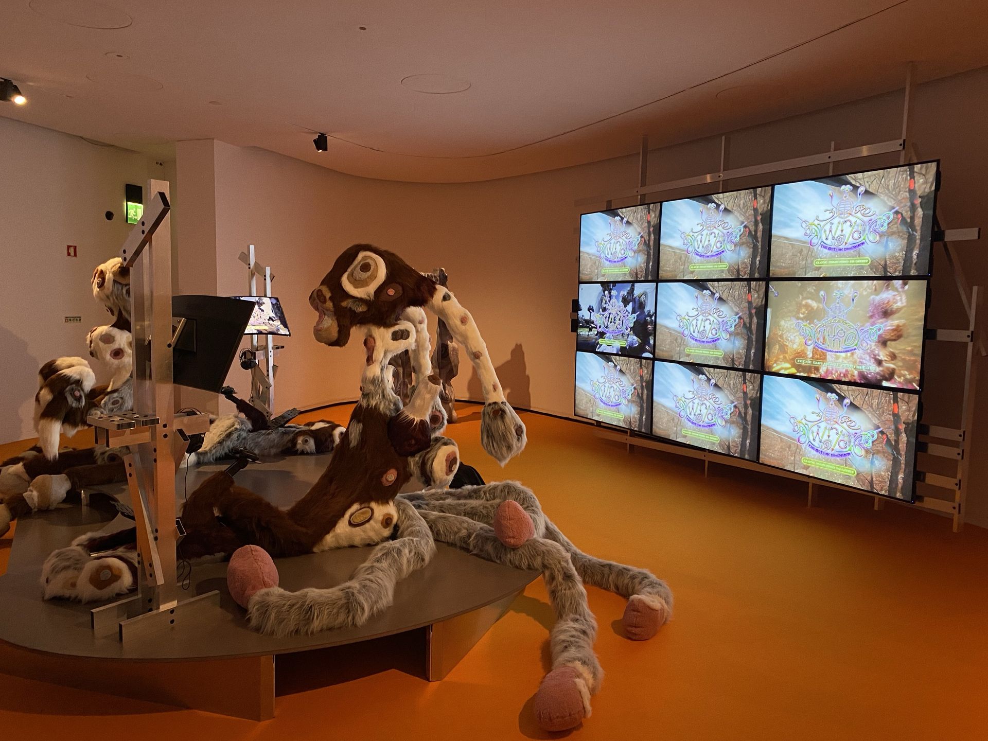 Video installation with monitors at the BAF exhibition